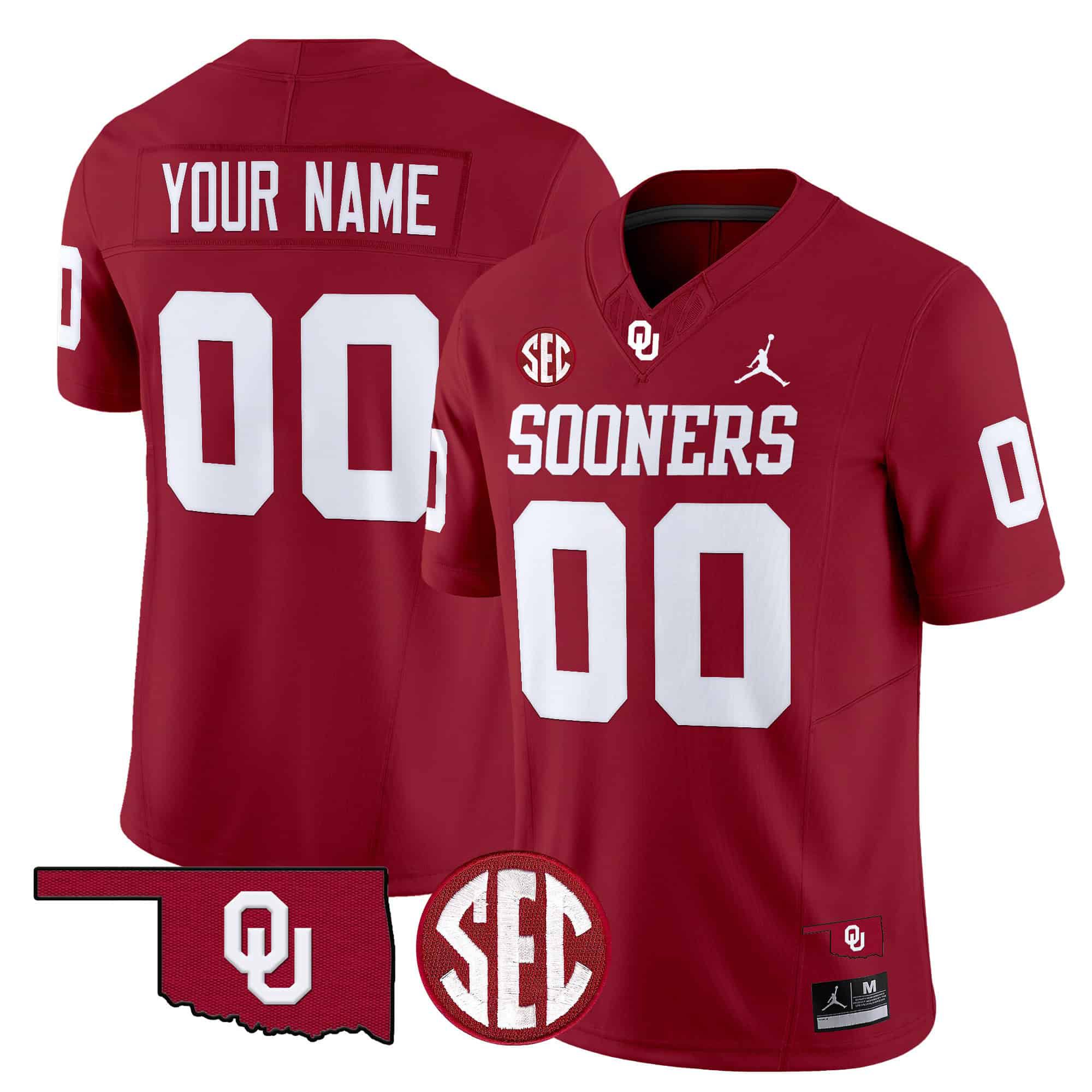 Men Oklahoma Sooners Red 2024 Vapor Limited Custom NCAA Jersey style 1->customized ncaa jersey->Custom Jersey